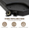 Heavy-Duty Fan-Style Cantilever Umbrella Base, 4-Panel Refillable with Water/Sand (220 lbs), Weatherproof HDPE with Metal Lock Hooks, Stackable & Portable, Black – for Backyard, Lawn, Pool - Image 17