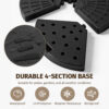 Heavy-Duty Fan-Style Cantilever Umbrella Base, 4-Panel Refillable with Water/Sand (220 lbs), Weatherproof HDPE with Metal Lock Hooks, Stackable & Portable, Black – for Backyard, Lawn, Pool - Image 3