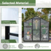 6x8 FT Greenhouse for Outdoors, Polycarbonate Greenhouse with Quick Setup Structure and Roof Vent, Aluminum Large Walk-in Greenhouse for Outside Garden Backyard, Black - Image 4