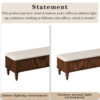 50.8-inch Multi-Functional Storage Ottoman Bench-Solid Rubberwood Bed End Bench with Linen Seat, Storage Bench for Bedroom, Entryway Shoe Organizer for Bedroom, Living Room, Entryway, Closet, Natural - Image 17