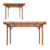 12 x 10 FT Outdoor Wood Pergola, Wooden Grape Pergola for Climbing Plant Support for Garden, Patio, Backyard, Deck, Brown - Image 10