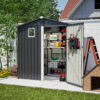 Metal Outdoor Storage Shed 6FT x 4FT, Steel Utility Tool Shed Storage House , Metal Sheds Outdoor Storage for Backyard Garden Patio Lawn (6' x 4'),Gray - Image 11