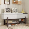 TREXM Farmhouse Upholstered Storage Bench with Hidden Compartment, Modern Entryway Bench for Living Room, Entryway, and Hallways - Image 6