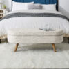 Ottoman Oval Storage Bench,Rubber Wood Legs, Beige(43.5"x16"x16") - Image 13