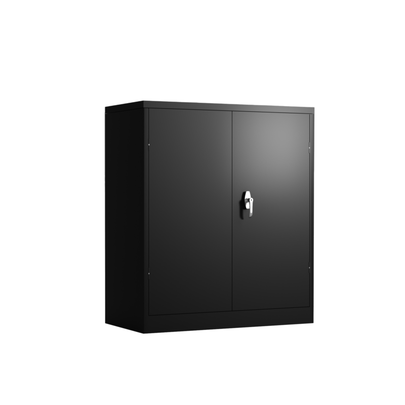 Metal Storage Cabinet with 2 Doors and 2 Shelves, Lockable Steel Storage Cabinet for Office, Garage, Warehouse - Image 9