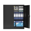 Metal Storage Cabinet with 2 Doors and 2 Shelves, Lockable Steel Storage Cabinet for Office, Garage, Warehouse - Image 4