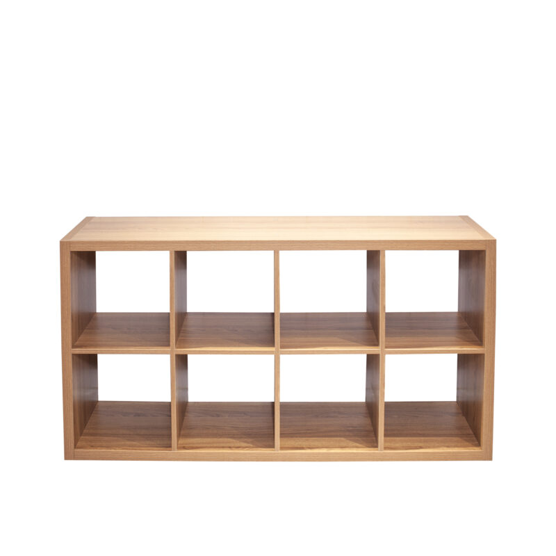Smart Cube 8-Cube Organizer Storage with Opened Back Shelves,2 X 4 Cube Bookcase Book Shleves for Home, Office ,Walnut Color - Image 7