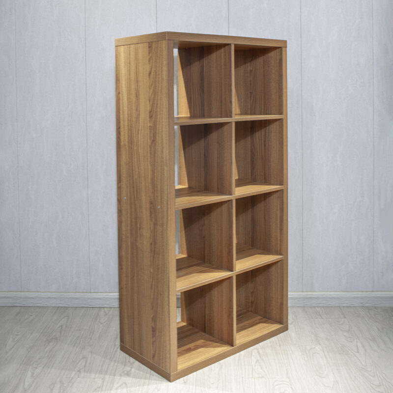Smart Cube 8-Cube Organizer Storage with Opened Back Shelves,2 X 4 Cube Bookcase Book Shleves for Home, Office ,Walnut Color - Image 5