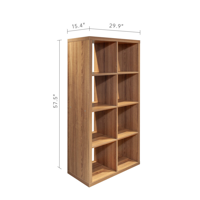 Smart Cube 8-Cube Organizer Storage with Opened Back Shelves,2 X 4 Cube Bookcase Book Shleves for Home, Office ,Walnut Color - Image 6