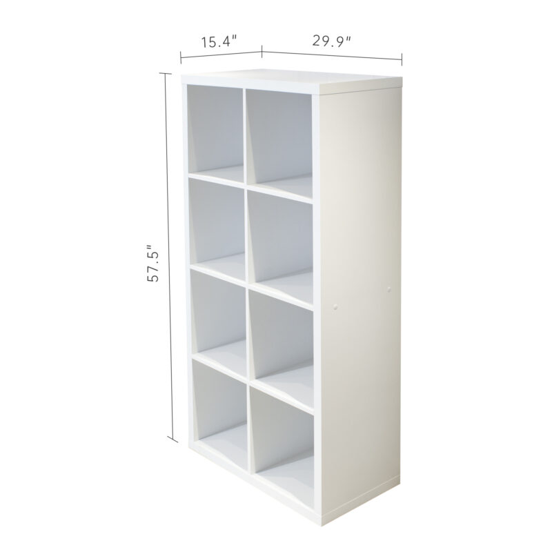 Smart Cube 8-Cube Organizer Storage with Opened Back Shelves,2 X 4 Cube Bookcase Book Shleves for Home, Office ,Walnut Color - Image 11