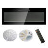 42 inch recessed ultra thin tempered glass front wall mounted electric fireplace with remote and multi color flame & emberbed, LED light heater - Image 9