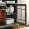 55 inch TV Media Stand with Electric Fireplace KD Inserts Heater,Gray Wash Color - Image 5
