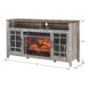 55 inch TV Media Stand with Electric Fireplace KD Inserts Heater,Gray Wash Color - Image 6
