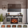 55 inch TV Media Stand with Electric Fireplace KD Inserts Heater,Gray Wash Color - Image 2
