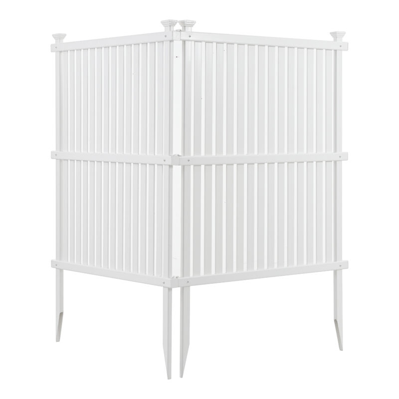Privacy Screen Panels Kit Air Conditioner Trash Can Enclosure Vinyl white color - Image 6