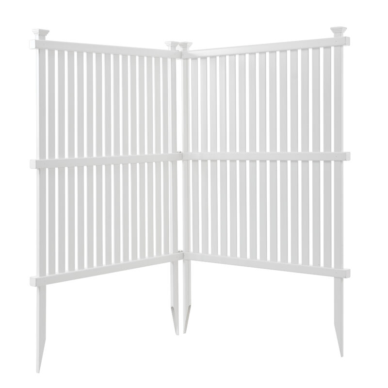 Privacy Screen Panels Kit Air Conditioner Trash Can Enclosure Vinyl white color - Image 14