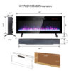 42 inch recessed ultra thin tempered glass front wall mounted electric fireplace with remote and multi color flame & emberbed, LED light heater - Image 3