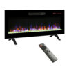 42 inch recessed ultra thin tempered glass front wall mounted electric fireplace with remote and multi color flame & emberbed, LED light heater - Image 2