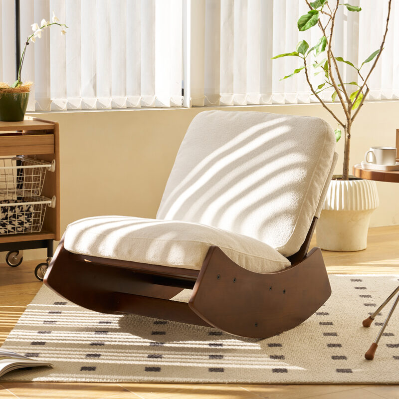 Comfortable Glider Rocking Chair, High-Quality Upholstery Glider Chair, Solid Wood Frame, Perfect for Multiple Settings Accent Reading Chair for Bedroom,Living Room,Nursery - Image 9