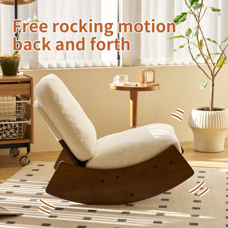 Comfortable Glider Rocking Chair, High-Quality Upholstery Glider Chair, Solid Wood Frame, Perfect for Multiple Settings Accent Reading Chair for Bedroom,Living Room,Nursery - Image 13