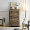 Modern 6 Drawer Dresser, Dressers for Bedroom, Tall Chest of Drawers Closet Organizers & Storage Clothes - Easy Pull Handle, Textured Borders Living Room, Hallway,L 29.53''*W15.75''*H48.03''White - Image 8