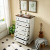 Modern 6 Drawer Dresser, Dressers for Bedroom, Tall Chest of Drawers Closet Organizers & Storage Clothes - Easy Pull Handle, Textured Borders Living Room, Hallway,L 29.53''*W15.75''*H48.03''White - Image 3