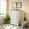 Modern 6 Drawer Dresser, Dressers for Bedroom, Tall Chest of Drawers Closet Organizers & Storage Clothes - Easy Pull Handle, Textured Borders Living Room, Hallway,L 29.53''*W15.75''*H48.03''White - Image 2