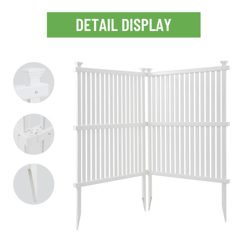 Privacy Screen Panels Kit Air Conditioner Trash Can Enclosure Vinyl white color - Image 4