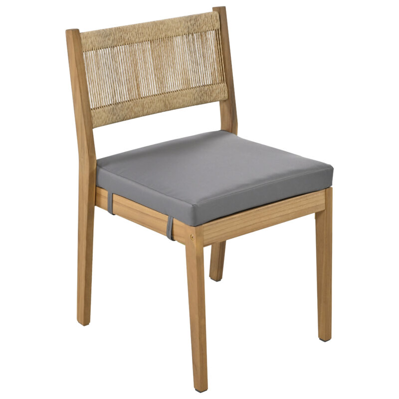 U_Style Multi-person Outdoor Acacia Wood Dining Table and Chair Set, Thick Cushions, Suitable for Balcony, Vourtyard, and Garden - Image 13