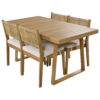 U_Style Multi-person Outdoor Acacia Wood Dining Table and Chair Set, Thick Cushions, Suitable for Balcony, Vourtyard, and Garden - Image 8