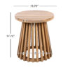 Outdoor Acacia Wood Patio Side Table, Round Coffee Table for Backyard, Lawn, Balcony,Grey Finish - Image 6