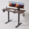 Solid Rubberwood Electric Standing Desk, Adjustable Height Sit Stand Desk with Single Motor, Ergonomic Home Office Desk with 2-Tier Legs - Image 5