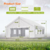 20x20 FT Party Tent with 2 Storage Bags & Removable Sidewalls, Outdoor Canopy Gazebo for Carport Camping Garden Wedding BBQ Commercial - Image 5