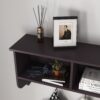 White Entryway Wall Mounted Coat Rack with 4 Dual Hooks Living Room Wooden Storage Shelf - Image 20