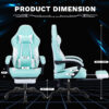 Ergonomic Video Gamer Chairs,Computer Gaming Chairs with Massage Lumbar Support and footrest,Racing Style Computer Chair Adjustable Headrest for Adults,Pink White - Image 10