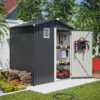 Metal Outdoor Storage Shed 6FT x 4FT, Steel Utility Tool Shed Storage House , Metal Sheds Outdoor Storage for Backyard Garden Patio Lawn (6' x 4'),Gray - Image 12