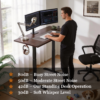 Solid Rubberwood Electric Standing Desk, Adjustable Height Sit Stand Desk with Single Motor, Ergonomic Home Office Desk with 2-Tier Legs - Image 6