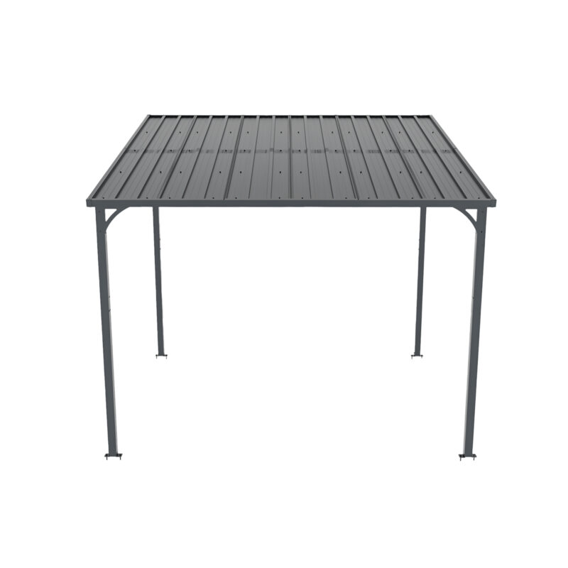 Outdoor Pergola 8' x 10' Metal Inclined Roof Pergolas Waterproof Wall-mounted iron sheet shed Gazebo for Patio,Garden,Yard - Image 9