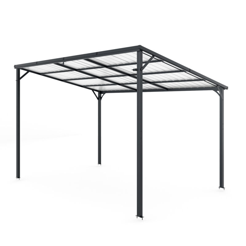 Outdoor Pergola, 12' x 8' Outdoor Pergola for Patio, Large 8x12 Galvanized Steel Lean to Wall-Mounted Pergolas for outdoor barbecues and family gatherings - Image 9