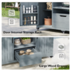 K&K 66.5" Outdoor Kitchen Island for Big Green Egg Grills, Solid Wood Outdoor Grill Cart for Tabletop Grill with Stainless Steel Top, Drawer, Compatible with Large Big Green Egg, Kamado Joe- Grey Blue - Image 11