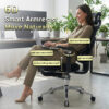 Ergonomic Home Office Desk Chair with Massage Lumbar Support,4D Headrest & 5D Armrests, Adjustable Back High and Seat Depth(Black) - Image 5