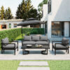 U_Style Multi-Person Outdoor Steel Sofa Set with Coffee Table, Waterproof & Anti-Rust Patio Seating, UV-Resistant Cushions for Garden, Lawn & Backyard - Image 8