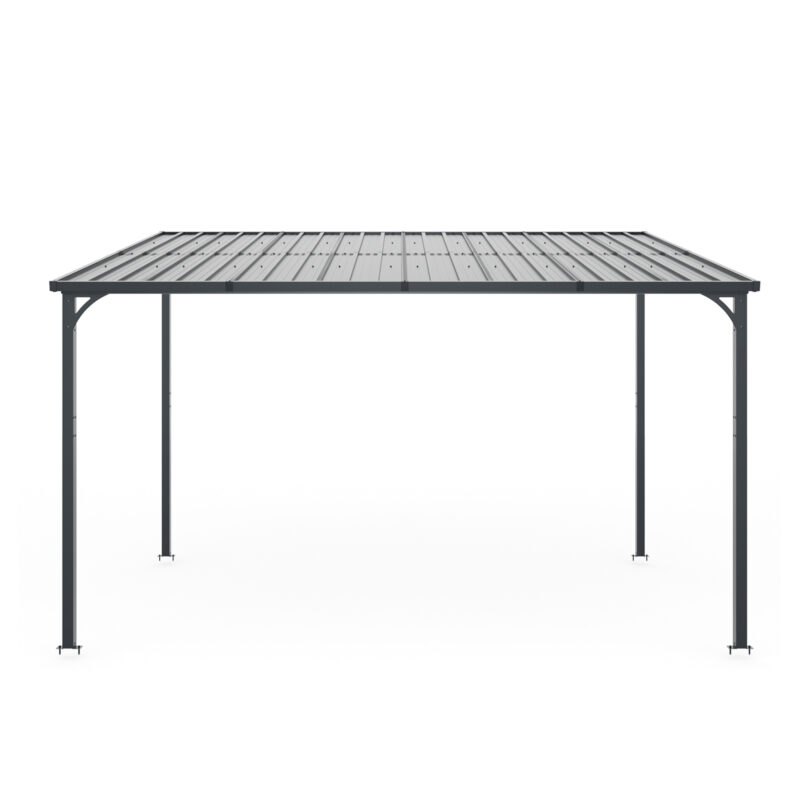 Outdoor Pergola, 12' x 8' Outdoor Pergola for Patio, Large 8x12 Galvanized Steel Lean to Wall-Mounted Pergolas for outdoor barbecues and family gatherings - Image 8