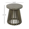 Outdoor Acacia Wood Patio Side Table, Round Coffee Table for Backyard, Lawn, Balcony,Grey Finish - Image 3