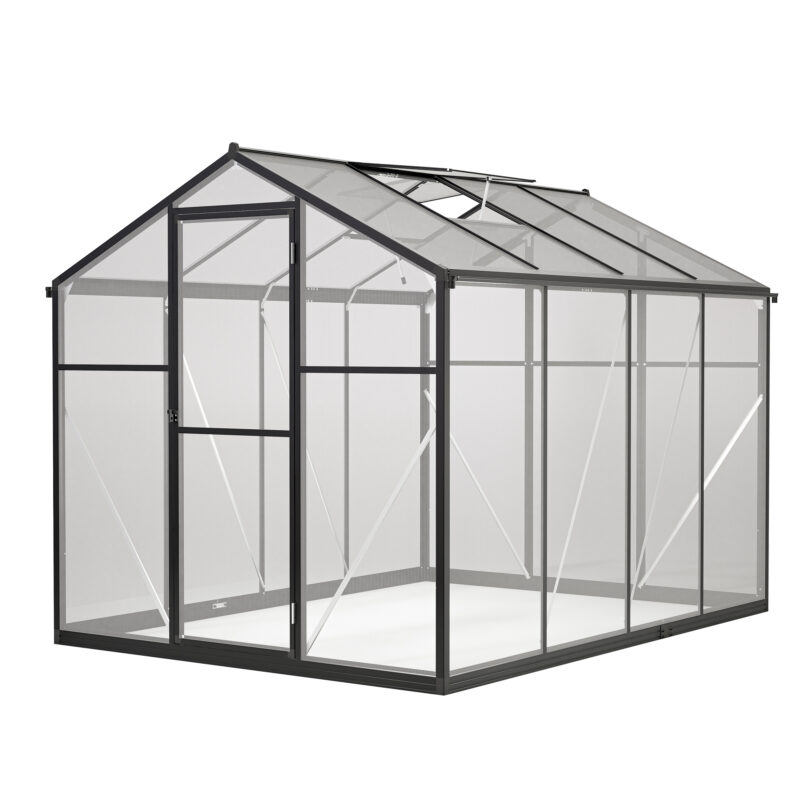 6x8 FT Greenhouse for Outdoors, Polycarbonate Greenhouse with Quick Setup Structure and Roof Vent, Aluminum Large Walk-in Greenhouse for Outside Garden Backyard, Black - Image 11