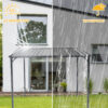 Outdoor Pergola 8' x 10' Metal Inclined Roof Pergolas Waterproof Wall-mounted iron sheet shed Gazebo for Patio,Garden,Yard - Image 7