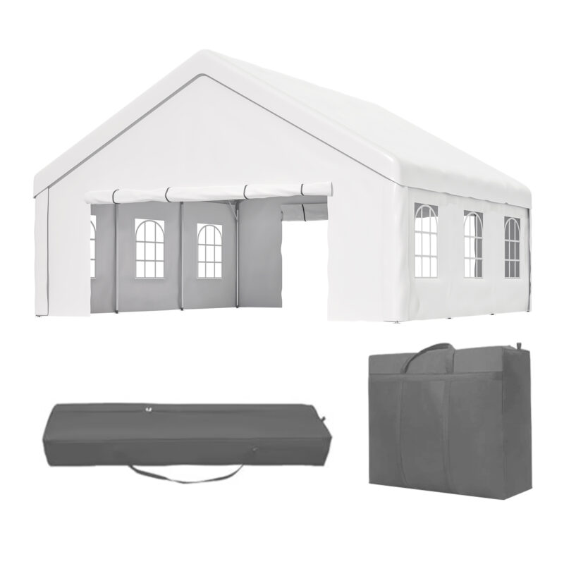 20x20 FT Party Tent with 2 Storage Bags & Removable Sidewalls, Outdoor Canopy Gazebo for Carport Camping Garden Wedding BBQ Commercial - Image 8