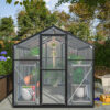 6x8 FT Greenhouse for Outdoors, Polycarbonate Greenhouse with Quick Setup Structure and Roof Vent, Aluminum Large Walk-in Greenhouse for Outside Garden Backyard, Black - Image 10