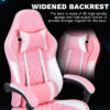 Ergonomic Video Gamer Chairs,Computer Gaming Chairs with Massage Lumbar Support and footrest,Racing Style Computer Chair Adjustable Headrest for Adults,Pink White - Image 5