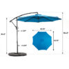 Best Choice Products 10ft Offset Hanging Market Patio Umbrella w/Easy Tilt Adjustment, Polyester Shade, 8 Ribs for Backyard, Poolside - Image 10